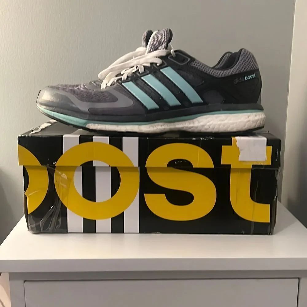 Gray & Blue Adidas Supernova Glide 6 Running Shoe